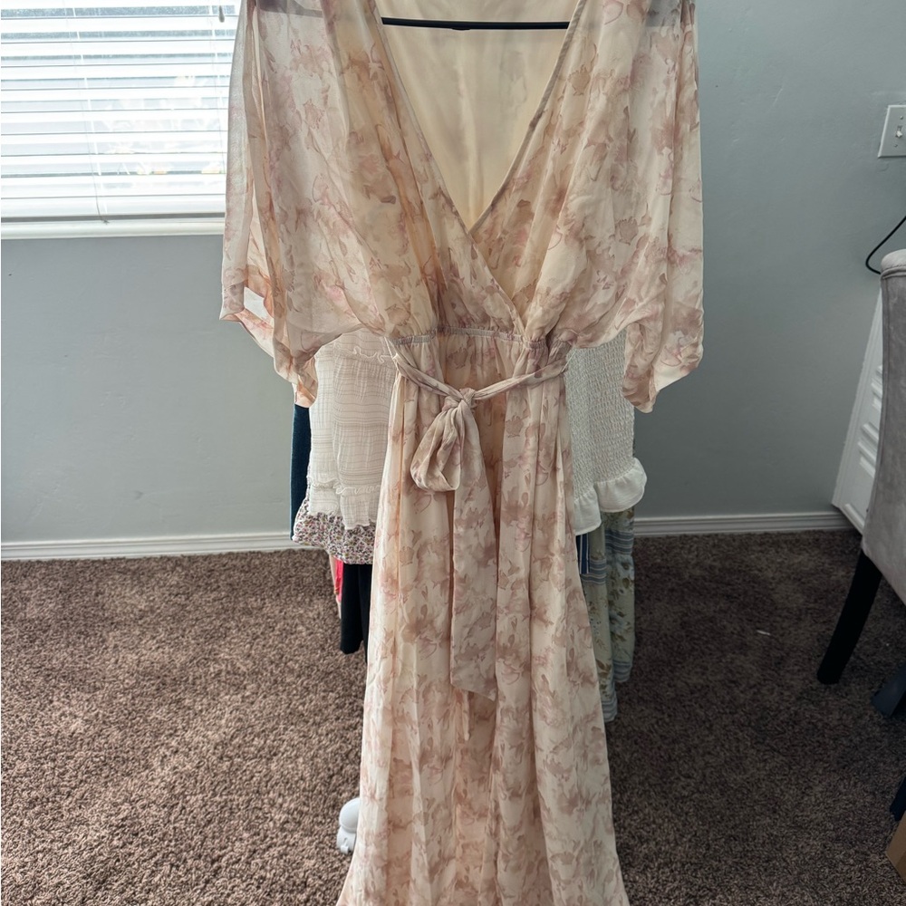 Baltic Born Floral Maxi Dress - Cream and Pink